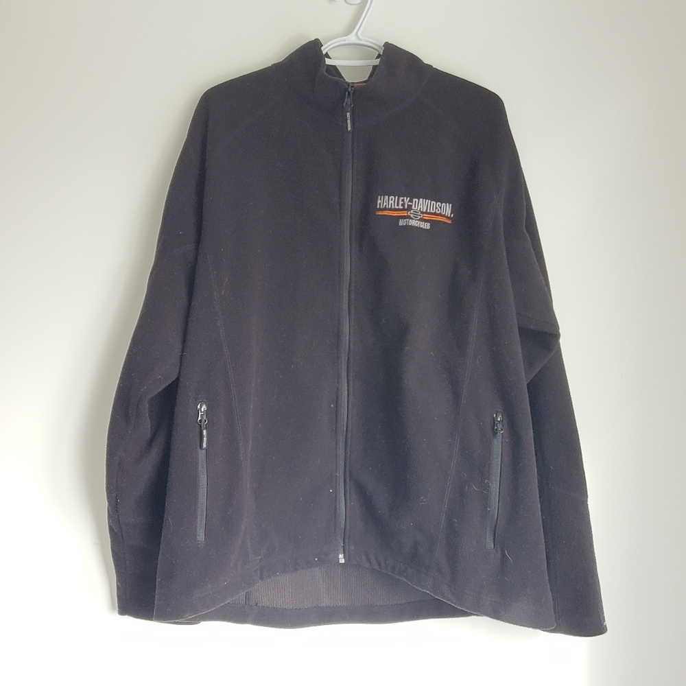HARLEY DAVIDSON Mens Fleece Zip Up Size XL
